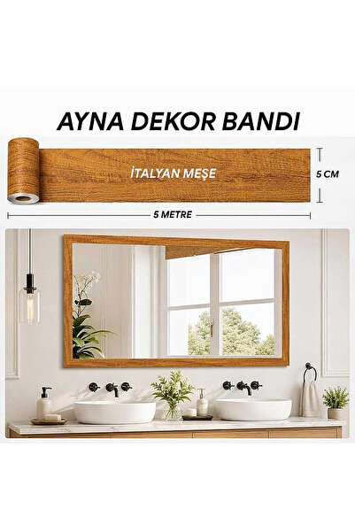 FixCaps Kendinden Yapışkanlı Ayna Kenar Dekorasyon Folyo Şeridi