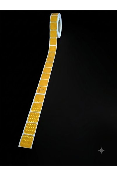 opersan Tüvtürk Inspection Compatible 5 Meters X 5 cm Self-Adhesive Segmented Cut-Out Yellow Color Reflective Strip Tape