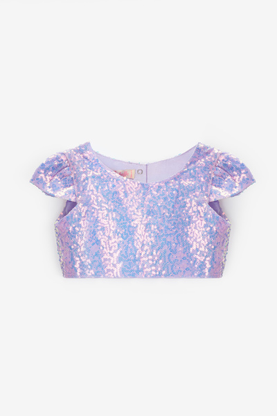 Le Mabelle Lilac Sequined Blouse and Layered Tulle Skirt Girls' Two-Piece Set...