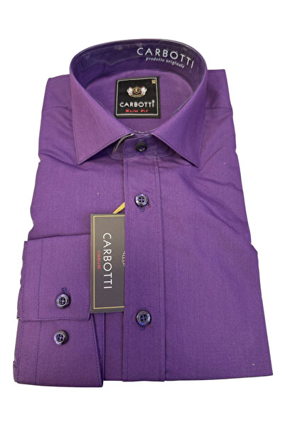 OEM Camasa barbati mov, cu maneca lunga, slim fit, bumbac-poliester, marimea ...
