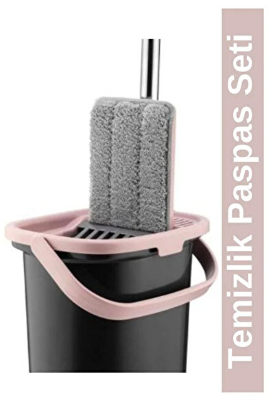 DS Home&Design Sillgech Compact Temizlik Paspas Seti Siyah-Pembe