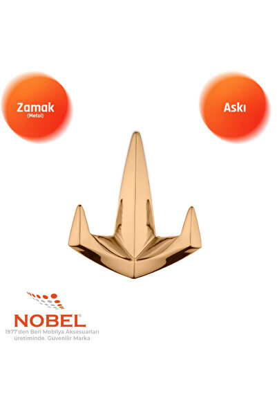 Nobel Datça Lüks Askı, Metal, Vestiyer Askı, 128 gr, Dolap Askılık, Duvar Ask...