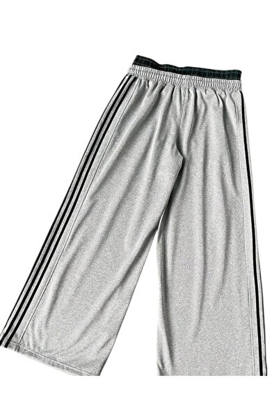 OEM Men's sweatpants, modern, flared design, gray with Striped , size XL
