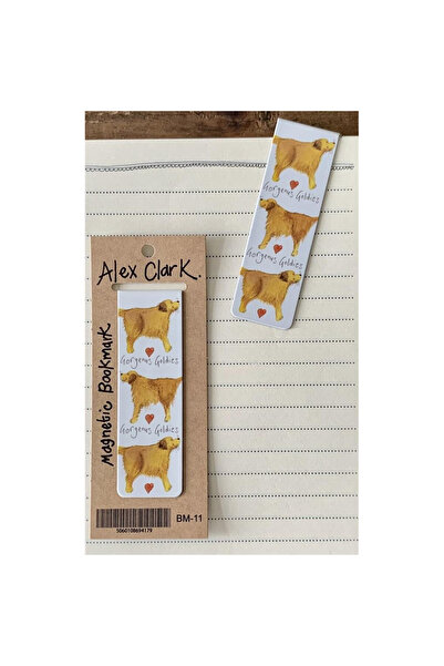 Alex Clark , Semn de carte magnetic din metal cu imprimeu Golden Retriever, M...