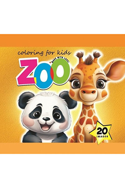 OEM Carte de colorat proaspătă, Zoo portocaliu, 20 de imagini, copertă cartonată