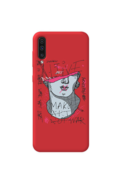 Other Samsung A70 Make art Red Colored Silicone TPU Θήκη