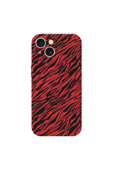 Other Apple iPhone 15 Plus Black zebra Red Colored Silicone TPU Θήκη