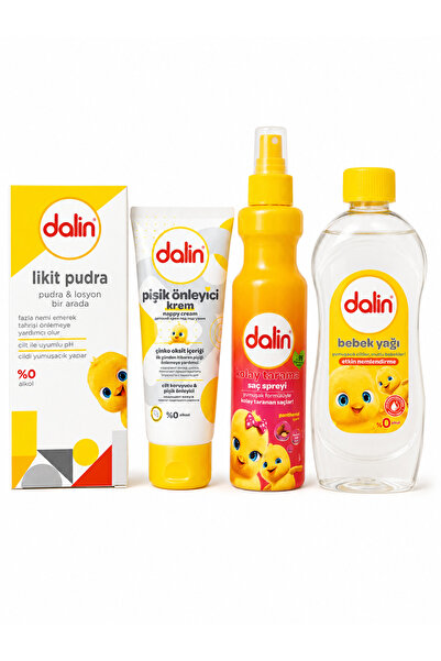 Dalin Bebek Bakım Seti - Likit Pudra + Pişik Önleyici Krem + Kolay Tarama Spr...