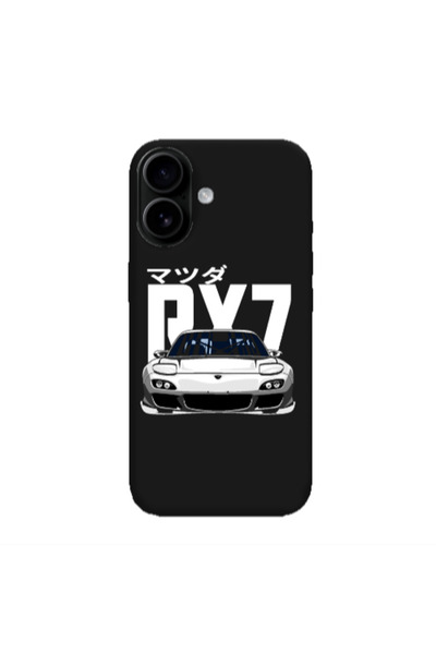 Other Apple Iphone 16 Car Rx7 Black Colored Silicone TPU Θήκη