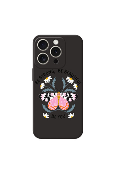 Other Apple iPhone 15 Pro Max Be Strong Black Colored Silicone TPU Θήκη