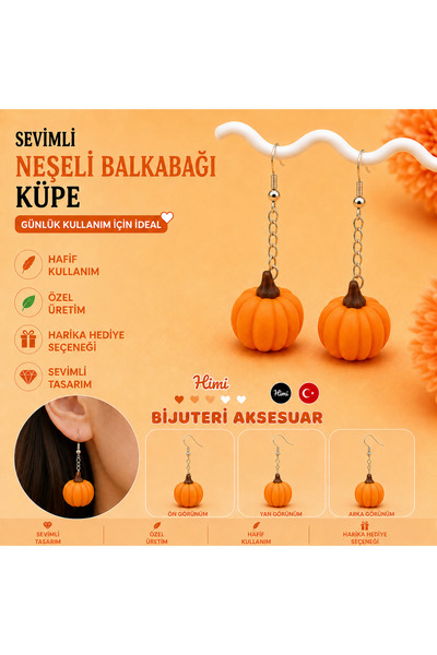 himi bijuteri aksesuar Cheerful Vegetables Pumpkin Figured Dangle Earrings Li...