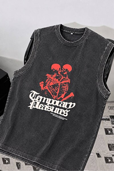 Minga London Μπλουζάκι με στάμπα Love Of Skulls, πλενόμενο, με λαιμόκοψη ποδη...
