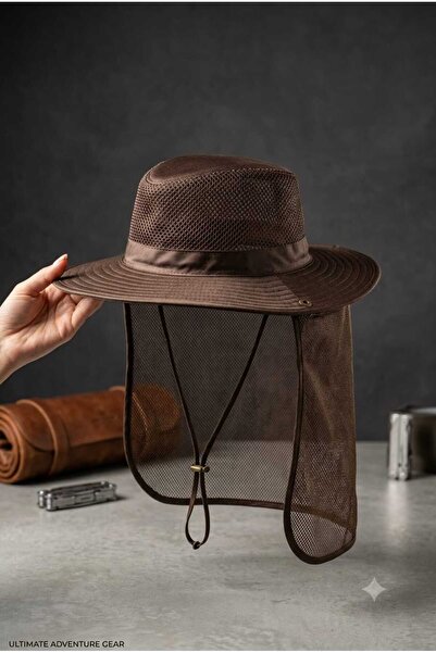 Betülce Unisex Safari Hat with Neck Flap - Breathable Mesh Sun Protection Nat...