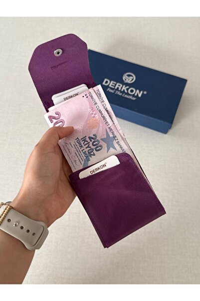 DERKON Viral Model Genuine Leather Convenient Unisex Wallet with Plenty of Ca...
