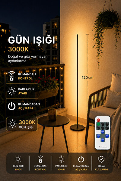neeko Luma Gün Işığı 3000K Kumandalı Lambader 120 CM