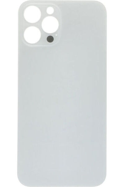 OEM Apple iPhone 12 Pro Max Κόλλα Πόρτας Μπαταρίας Μεγάλη Οπή Ασημένιο Λογότυπο