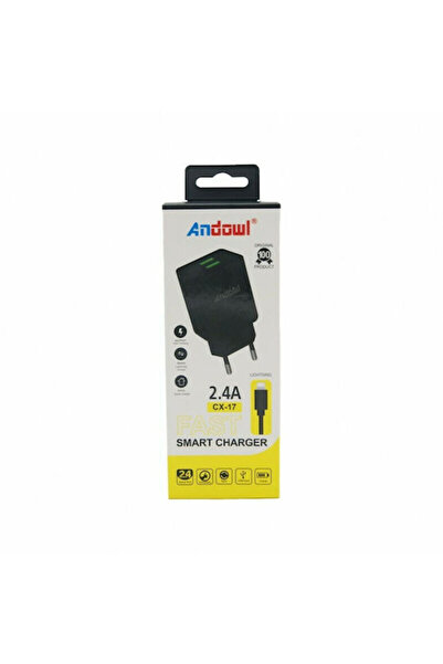 Andowl Φορτιστής με 2 θύρες USB-A και καλώδιο USB-C Μαύρο (CX-17)