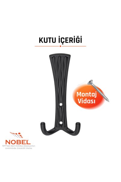 Nobel Emet Portmanto Askısı, Metal Vestiyer Askısı, Matsiyah, Duvar ve Dolap Askılığı (5'li Set) Vidalı