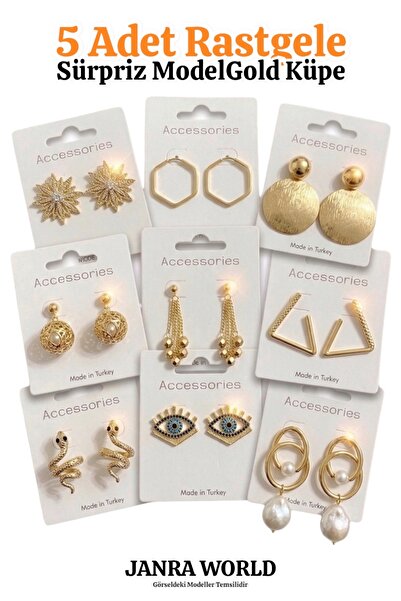 JANRA WORLD 5 Pieces Random Surprise Model Earring Set - Special Gift for Lov...