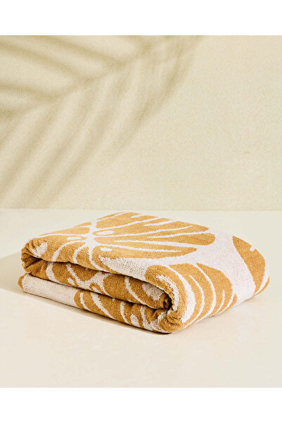 REDTAG Beige Leaves Beach Towel 100X180Cm