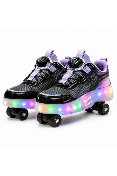 helinaria Işıklı Patenli Çocuk Ayakkabısı 4 Tekerlekli LED Sneaker Kız Erkek ...