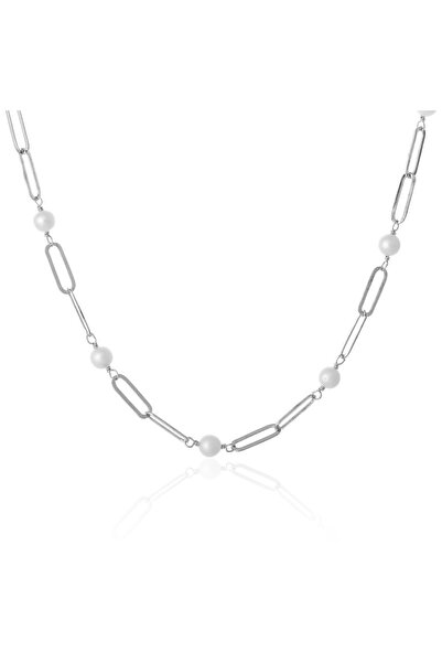 Sonis Argint 925 rodiat, Piatra: perlă de laborator, Culoare: alb, Argint