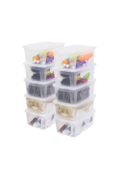 ASTERA Transparent Versatile Storage Box, Set of 10, 11 Liters