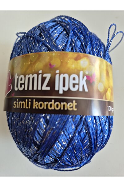 Marmara İPEK Temiz İpek Simli Kordonet Saks Mavi