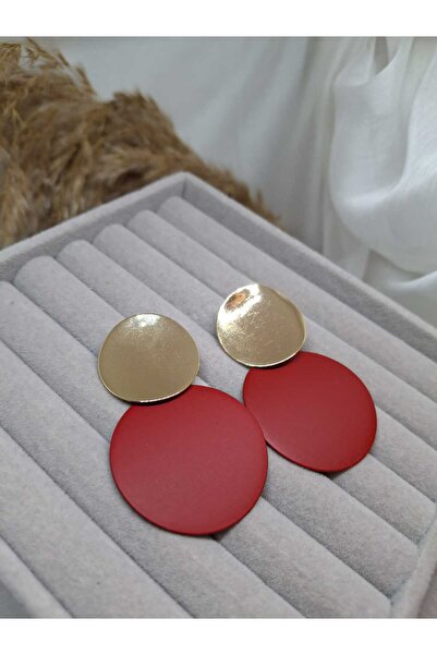 Kaan Accessoire أقراط ذهبية بتصميم دائري مزدوج، إكسسوار أنيق للنساء