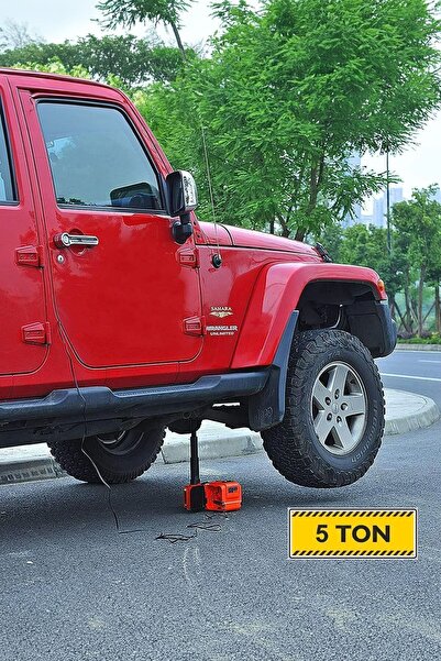 MOONSHOP ALMAN SERİ Elektirikli Araba Kriko Kiti 5 Ton 12 V Hidrolik Kriko Bi...