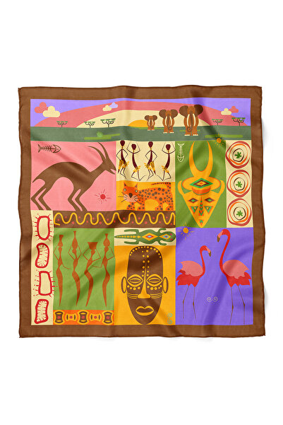 nehir eşarp Bandană/Eșarfă cu model etnic African Spirit, 70x70 cm