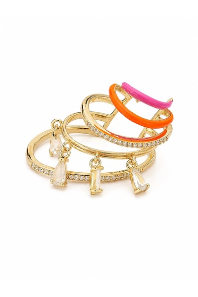 LEROSY CO. Zirkon Taşlı ve Mineli Çoklu Kıkırdak Küpesi (Earcuff)