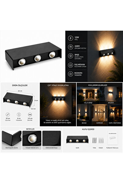 HANGAST Led Sconce Lighting Double Sided Led Decorative Wall Sconce