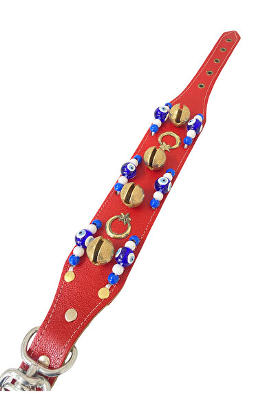Sürmeli Tasma Puppy Kangal Dog Collar with 4 Bells Genuine Buffalo Leather