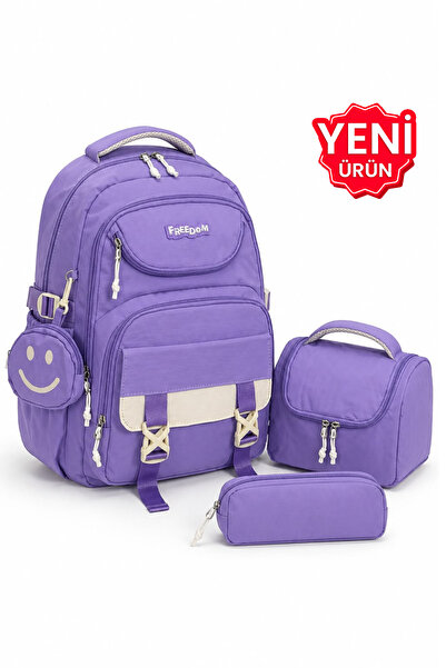 Freedom 4-Piece Tsylon Fabric Waterproof Primary School Bag Set with Lunch Ba...