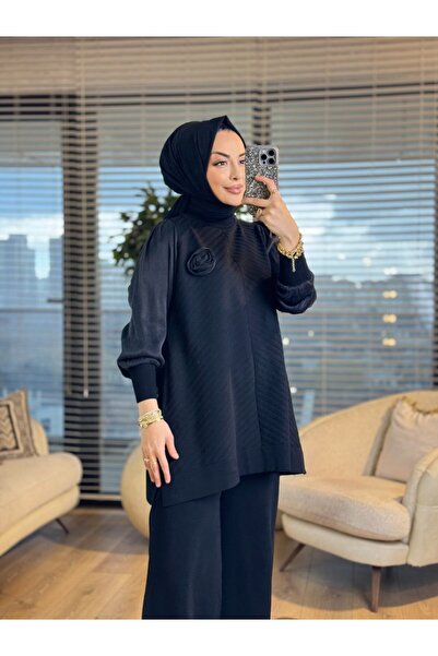 vivalolita 285 Sleeves Tunic with Fabric Roses Black