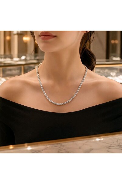 Monalisa Home Luxurious Figured Showy Braided Chain Steel Necklace