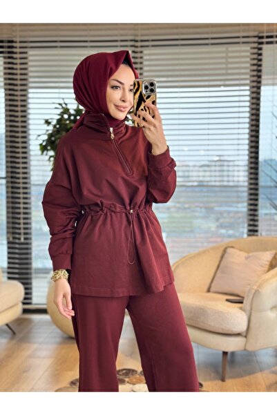 Merwishop MRW1778 طقم مختلط باللون الأحمر الداكن