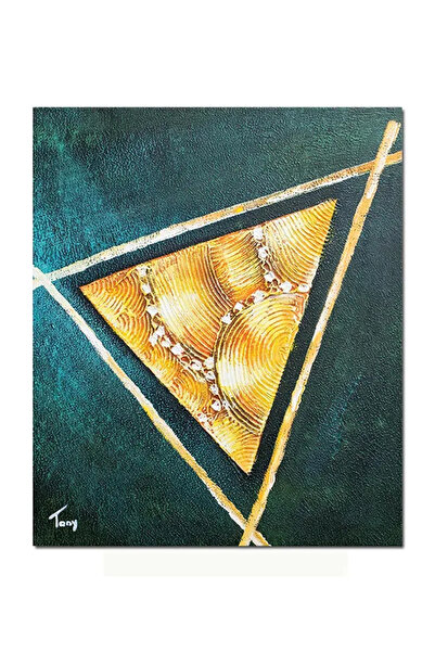 artnova Tablou abstract pictat manual, Triunghi solar, 60x50cm ulei pe panza ...
