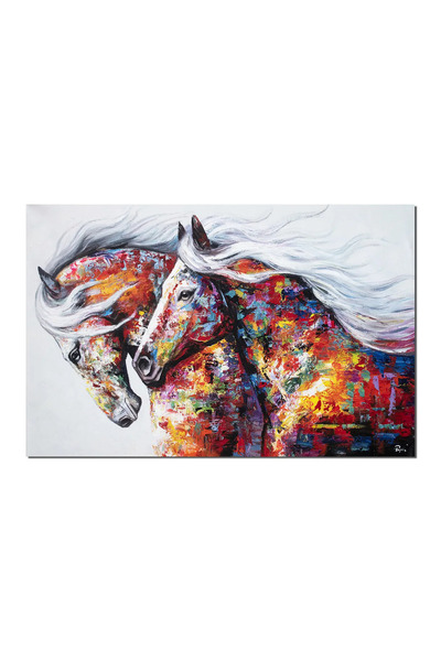 artnova Tablou cai living pictat manual, Principesa si Amadeus, 120x80cm ulei...