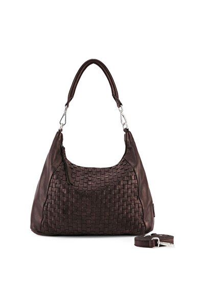 FREDsBRUDER Calm Weave Geantă de umăr din piele 38 cm