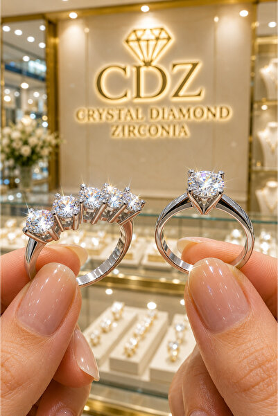 Crystal Diamond Zirconia Işıklı kutuda , kaliteli ve kararmaz solmaz, beştaş ...