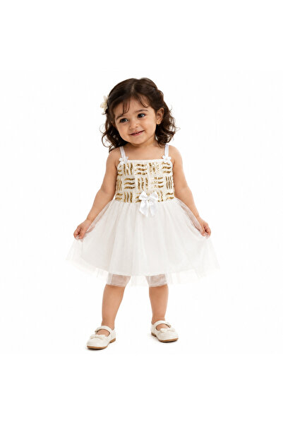 Generic Girls Party Dress Layered Tulle Trimmed with Shiny Appliques and Bow ...