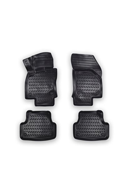 Flexzon Πατάκια Αυτοκινήτου 3D Τύπου Σκάφους για SEAT LEON 3 2012 - 2020 Μαύρ...