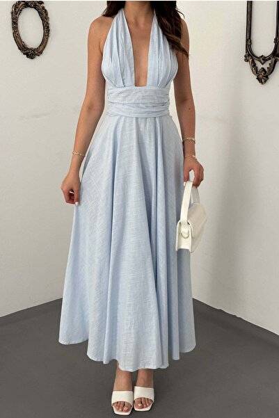 Lady Pixie Halter Neck Linen Dress