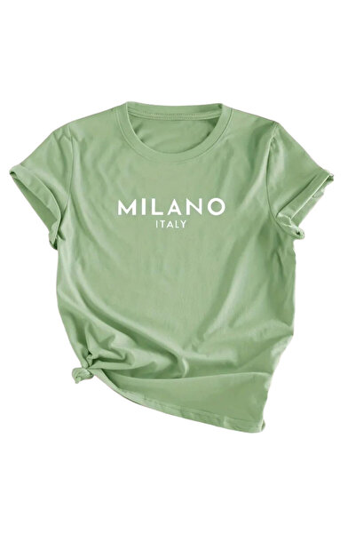 OEM Tricou baieti, verde deschis, cu mesaj, 5 ani, 110cm