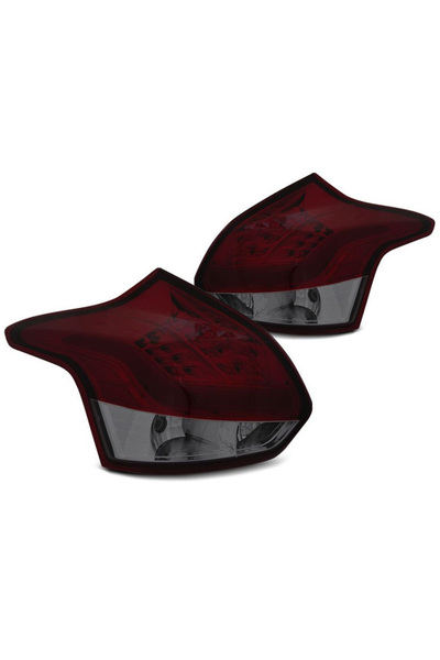 Junyan Σετ Πίσω Φώτων για Ford Focus 11-14 Χάτσμπακ Μπάρα LED Κόκκινο/Φιμέ (C...