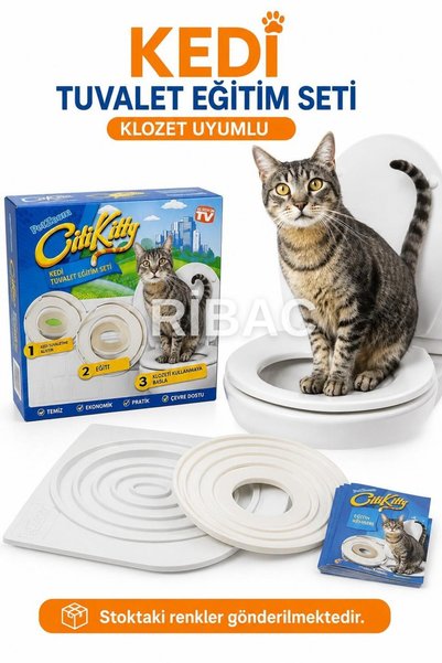 ribac Kedi Tuvalet Eğitim Seti Kedi Klozet Eğitimi Aparatı Tuvalet