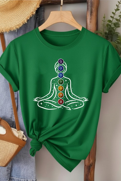 l'eivor 7 Chakra Symbol Printed Women's Cotton T-Shirt
