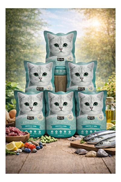 Kit Cat بيتيت بوتش دجاج وسمك سابا طعام رطب متكامل ومتوازن للقطط 70 جرام (طقم ...